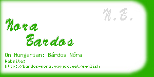 nora bardos business card